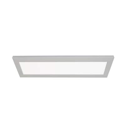 Sloane 1-light ADA Satin Nickel LED Linear Flush Mount, White Acrylic Shade