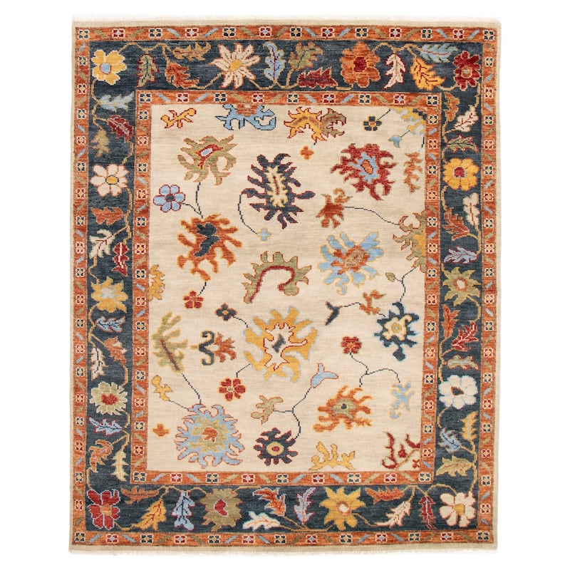 ECARPETGALLERY Hand-knotted Modern Oushak Light Khaki Wool Rug - 8'0 x 10'0 - Light Khaki - 8'0 x 10'0