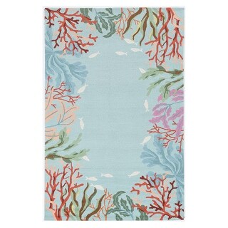 2'x4' Polyester Sea Blue Accent Rug main image 0