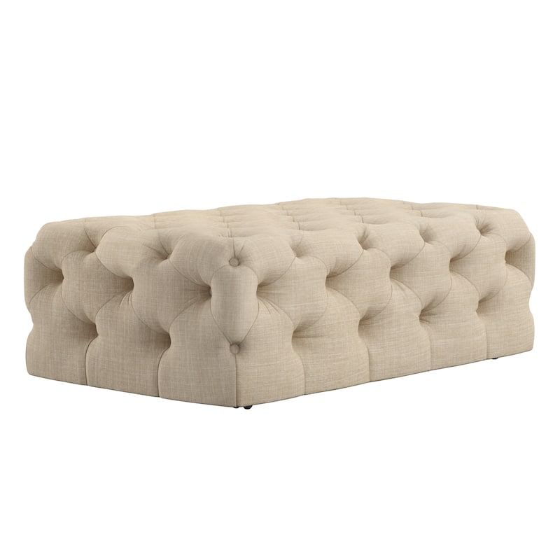 Knightsbridge Rectangular Tufted Ottoman with Casters by iNSPIRE Q Artisan