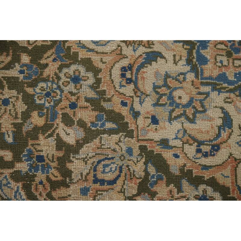 Hand Knotted Oriental 100% Wool Carpet Traditional Floral Oranges & Rust Mashad Area Rug - 13' 2'' X 9' 6''