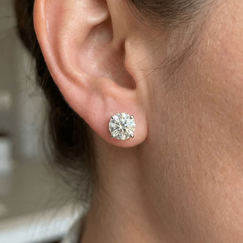 Bliss Diamond 3 Cttw Diamond Studs With Screw Backs White Gold Lab Grown