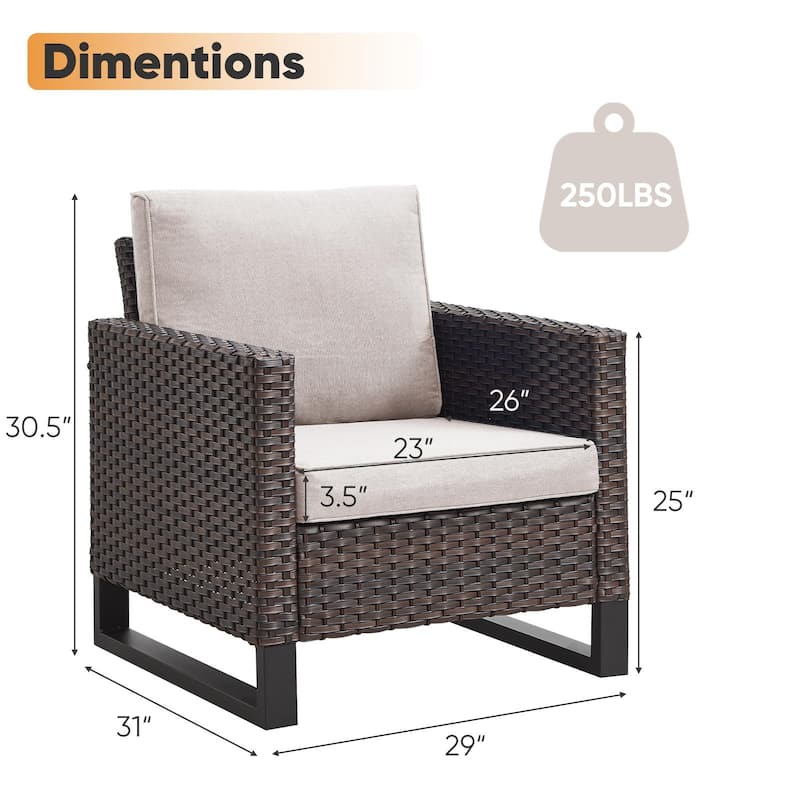Gymojoy Outdoor PE Rattan Wicker Chairs