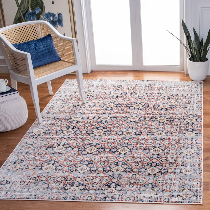 SAFAVIEH Lagoon Nejla Distressed Rug - 4'5" x 6'5" - Brown/Navy