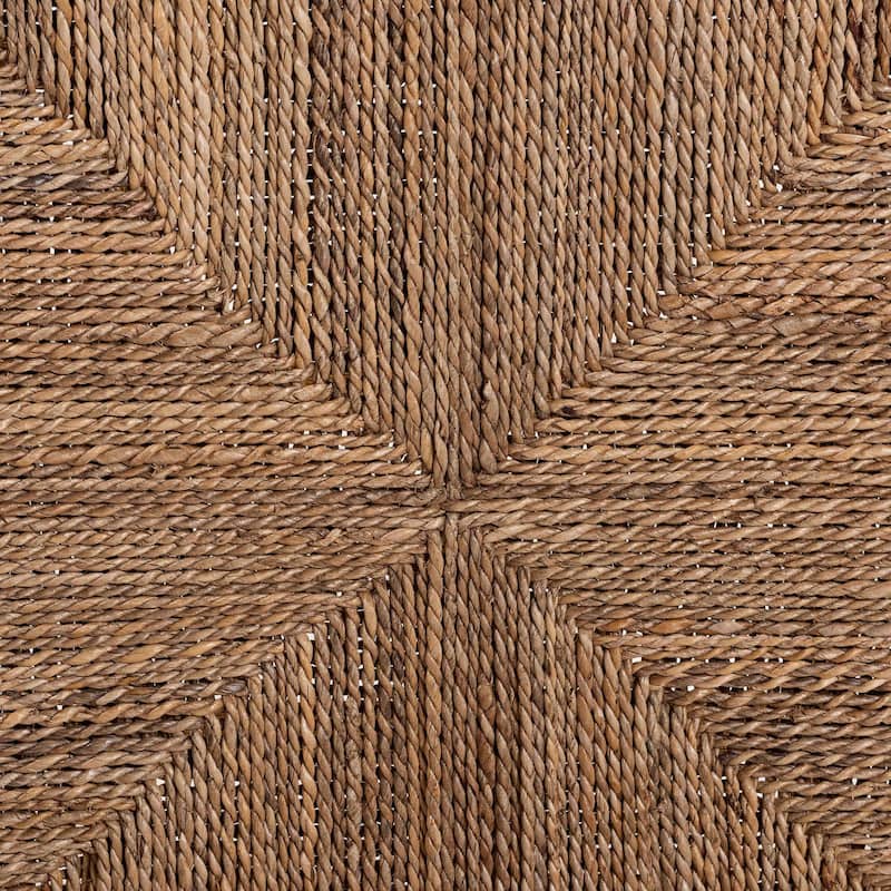 Cavo Handwoven Seagrass Dining Chair - Natural Fiber Wicker Side Chair with Mahogany Wood Frame, for Dining Room