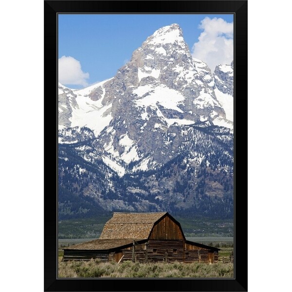 "John Moulton's Mormon Row homestead" Black Framed Print
