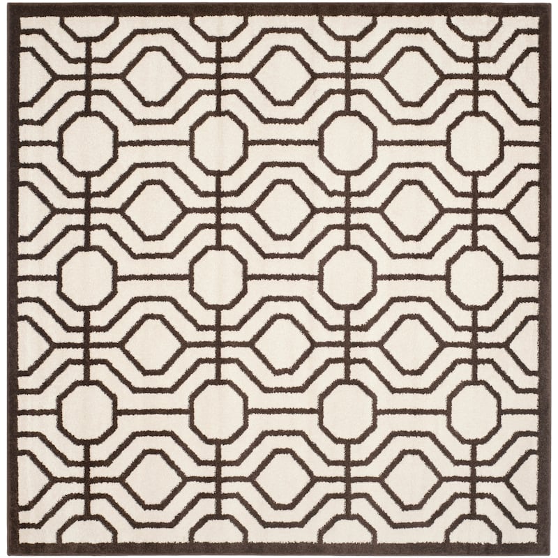 SAFAVIEH, Amherst Mounah Modern Rug - 7' Square - Ivory/Brown
