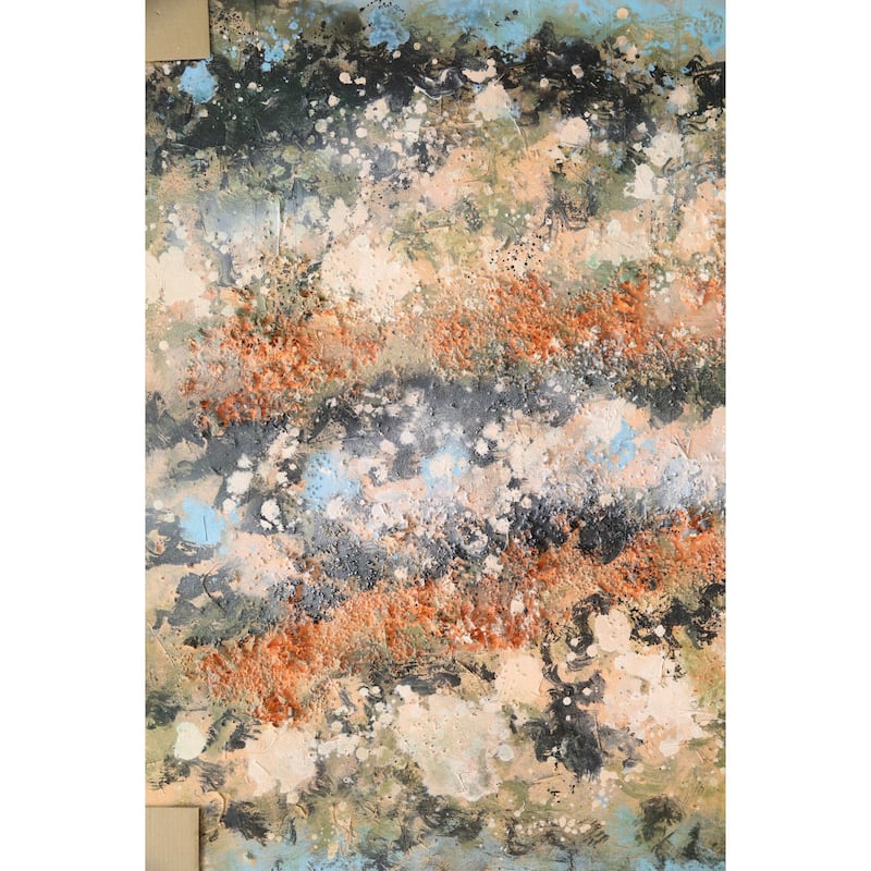 Elementum Hand Painted Abstract Horizontal Canvas Wall Art 47x31 Inch