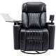 preview thumbnail 7 of 41, PU Leather Power Recline with LED Light Strip, Home Theater Seating