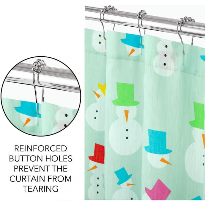 Royale Linens Pack of 1 Double Brushed Microfber 1800 Thread Printed Shower Curtain for Bathroom 72 Inches X72 Inches