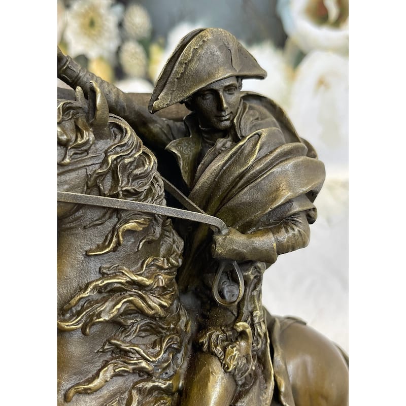 Napoleon Crossing The Alps Bronze Statue Sculpture Replica 12 Inches X 10 Inches