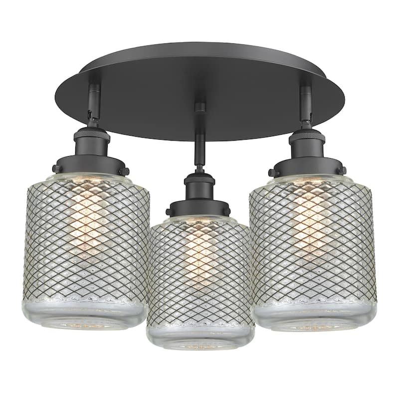 Innovations Lighting Edison - 3 Light 18" Flush Mount - Matte Black