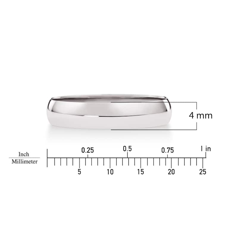Clover White Gold High-Polish Classic Wedding Band