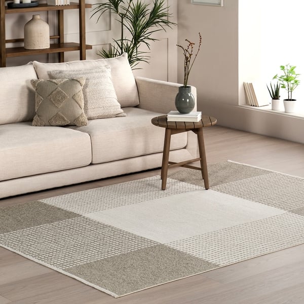 slide 2 of 20, Nuloom Kirby SuperiorWash Plaid Reversible Machine Washable Area Rug 2'6" x 8' Runner - Cream