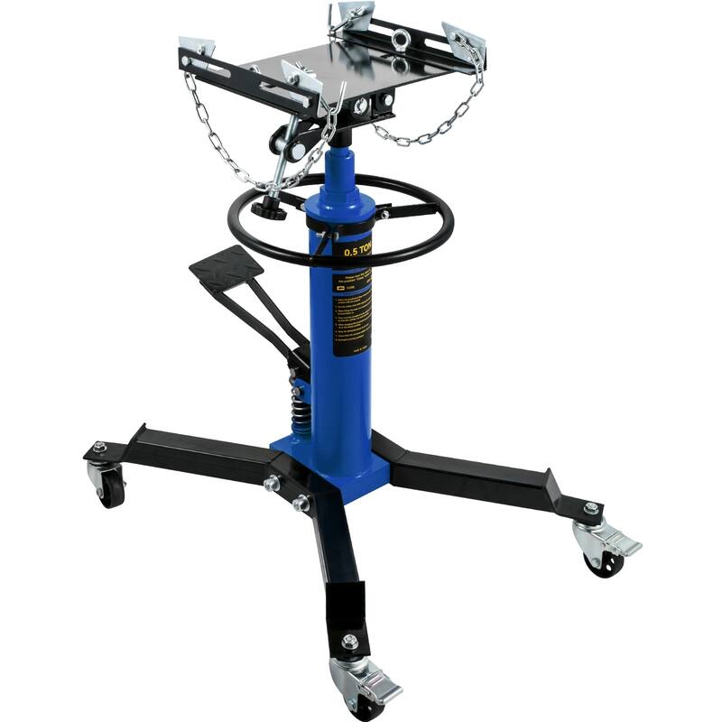 Transmission Jack, Hydraulic Telescopic Transmission Jack, 2-Stage Floor Jack Stand with Foot Pedal, 360° Swivel Wheel - 1100 lbs capacity 2-stage