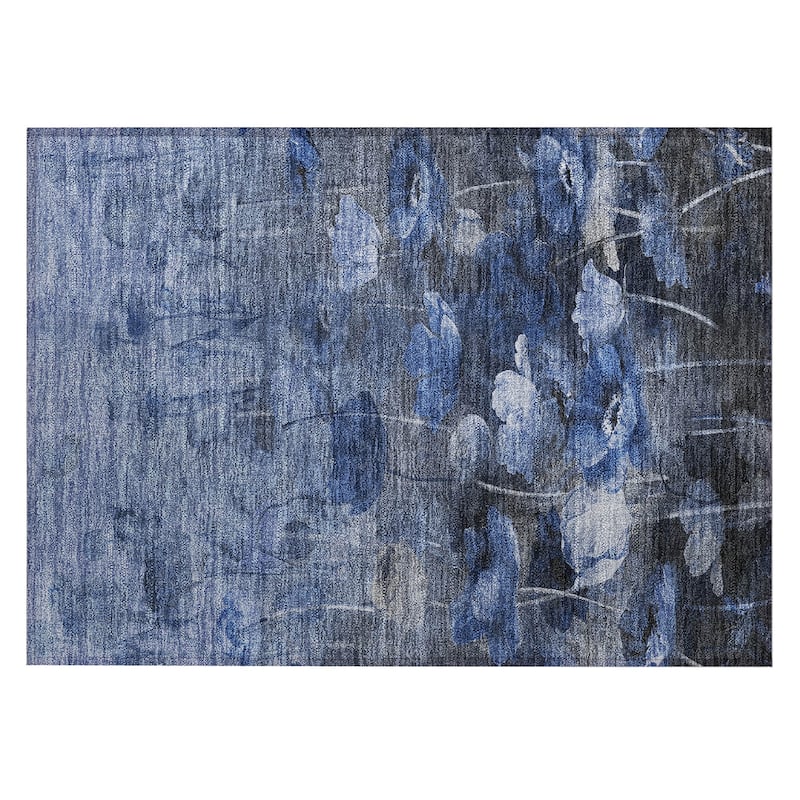Machine Washable Indoor/ Outdoor Chantille Modern Floral Rug
