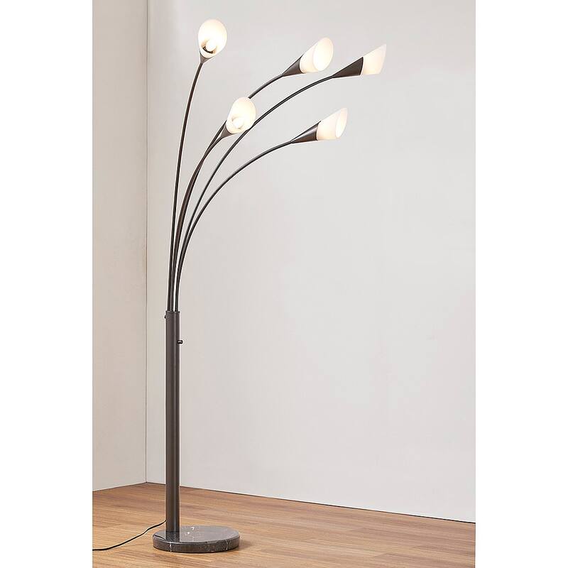 HOMEGLAM Flourish 5-light LED Arch Floor Lamp - Black Bronze
