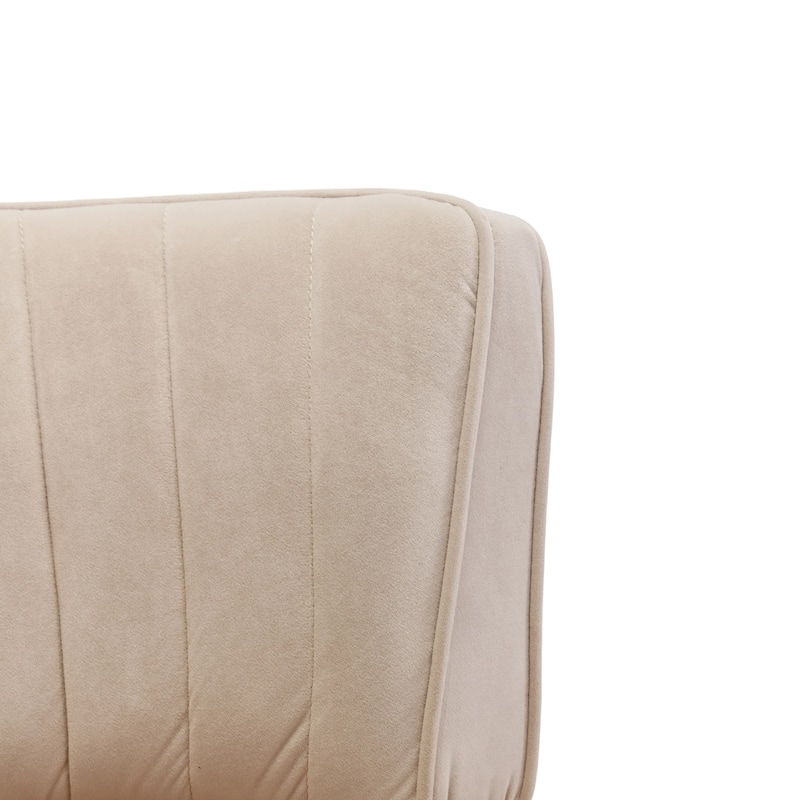 Beige 25.2" Upholstered 360° Swivel Barrel Chair