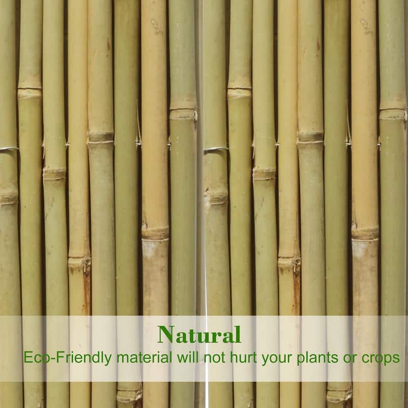 Agfabric 1 in. D x 8 ft.L Natural Bamboo Garden Fence With Hook Barrier Fence For Patio