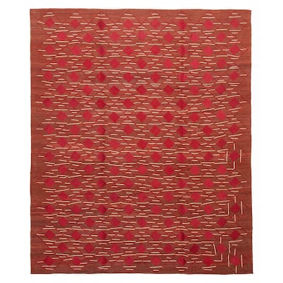 ECARPETGALLERY Flat-Weave Ankara FW Copper Silk, Wool Kilim - 8'1 x 9'9