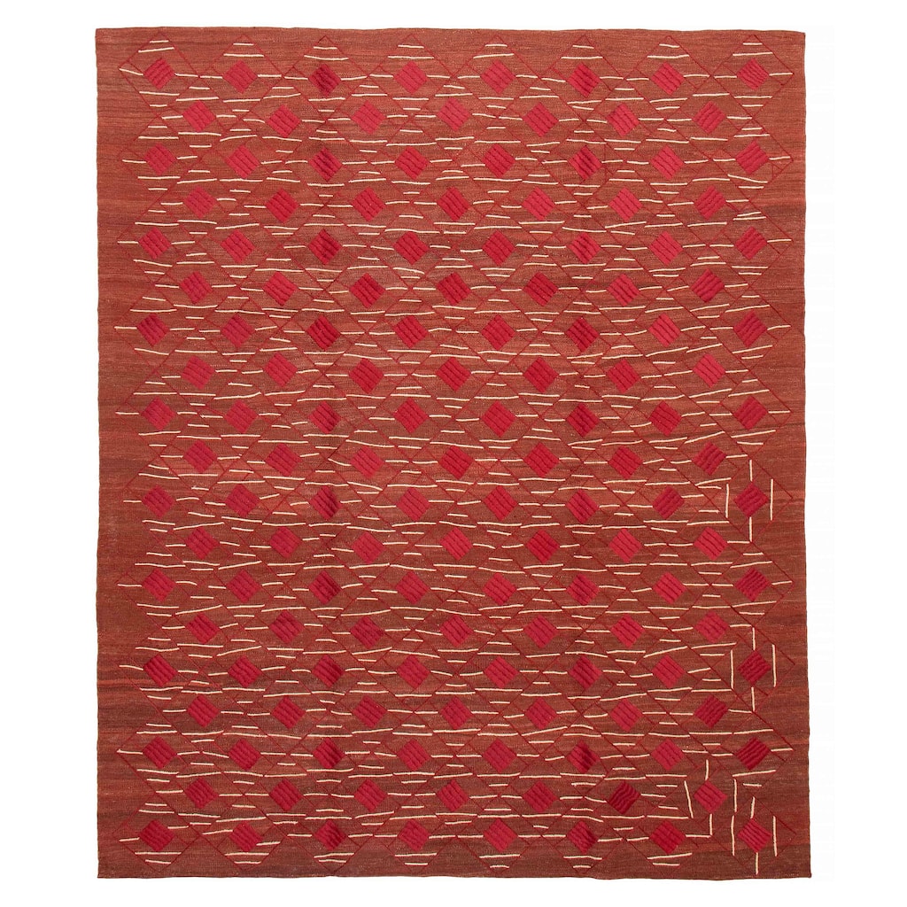 ECARPETGALLERY Flat-Weave Ankara FW Copper Silk, Wool Kilim - 8'1 x 9'9