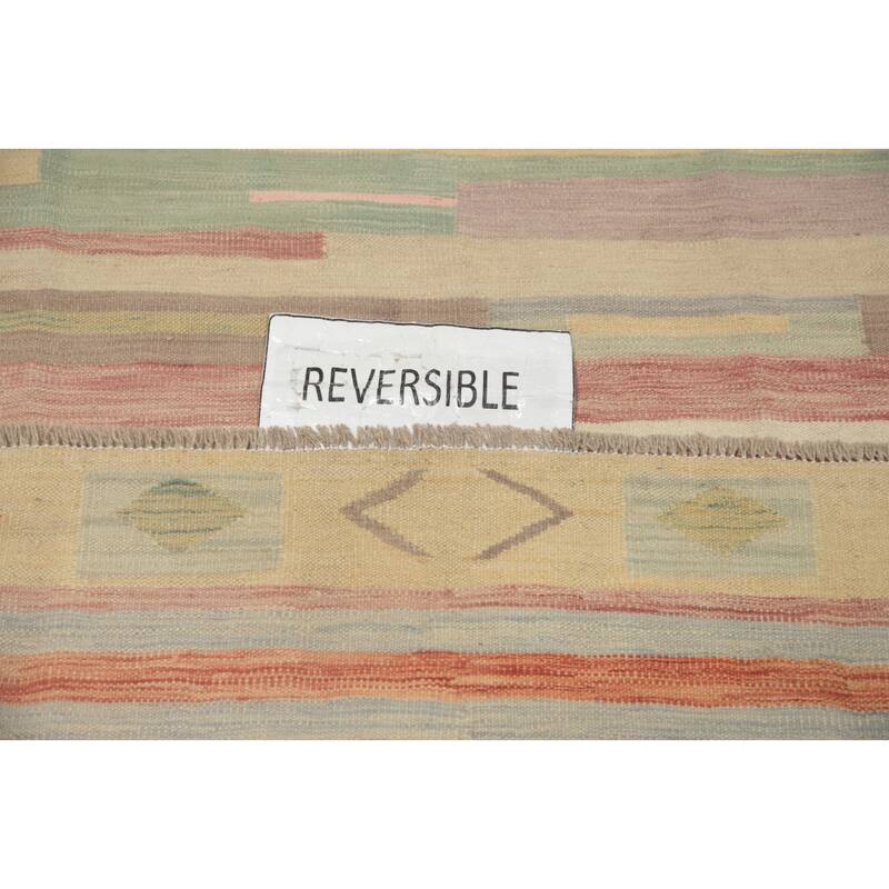 Hand Woven Southwestern Wool Multi-Colored Geometric Area Rug - 8' 1'' X 4' 11''