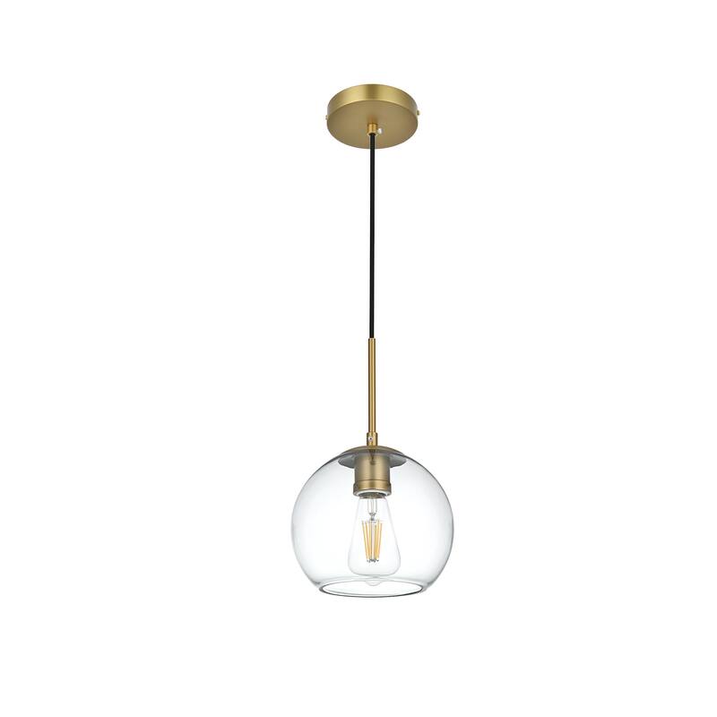 Elegant Lighting Baxter Single Light 8" Wide Mini Pendant with Clear
