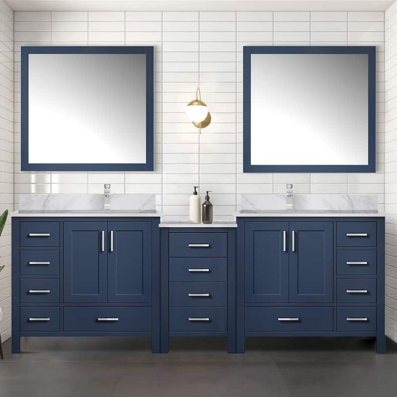 Coraline 92 in W x 22 in D Double Bath Vanity and Carrara Marble Top
