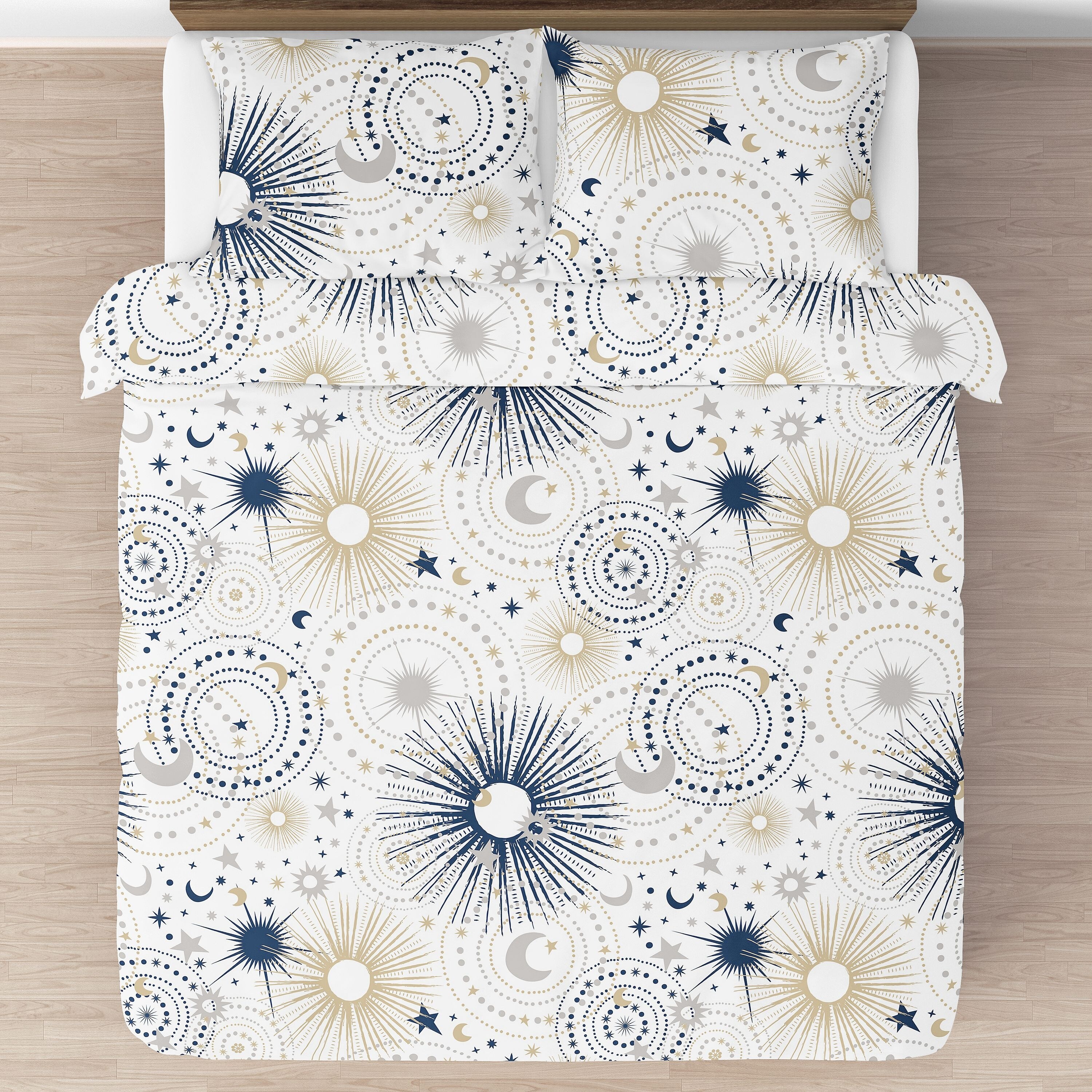 Sweet Jojo Designs Celestial 3 Piece Full queen Comforter Set In Blue