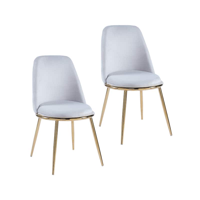 Porthos Home Dani Dining Chairs Set of 2, Velvet Upholstery, Gold Legs