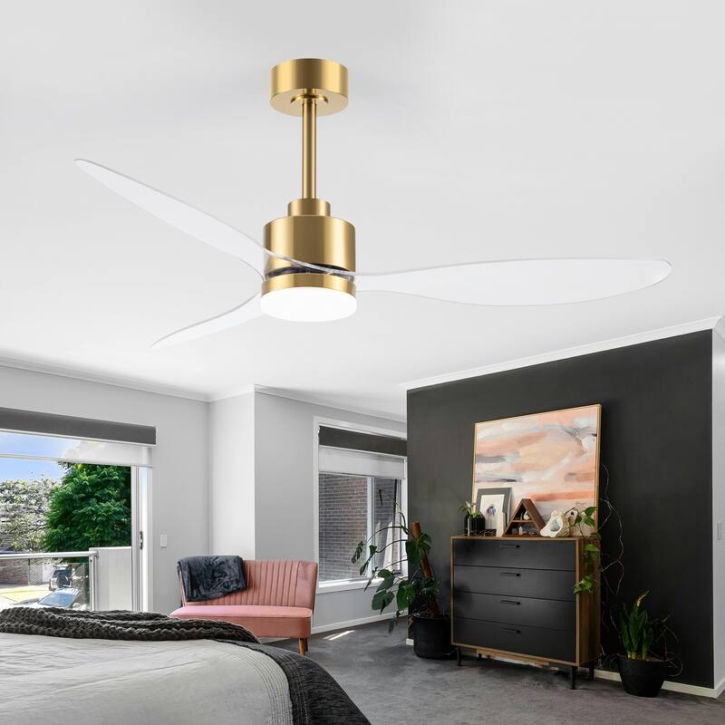 52 Inch LED Ceiling Fan with Lights Remote(3-Blade)