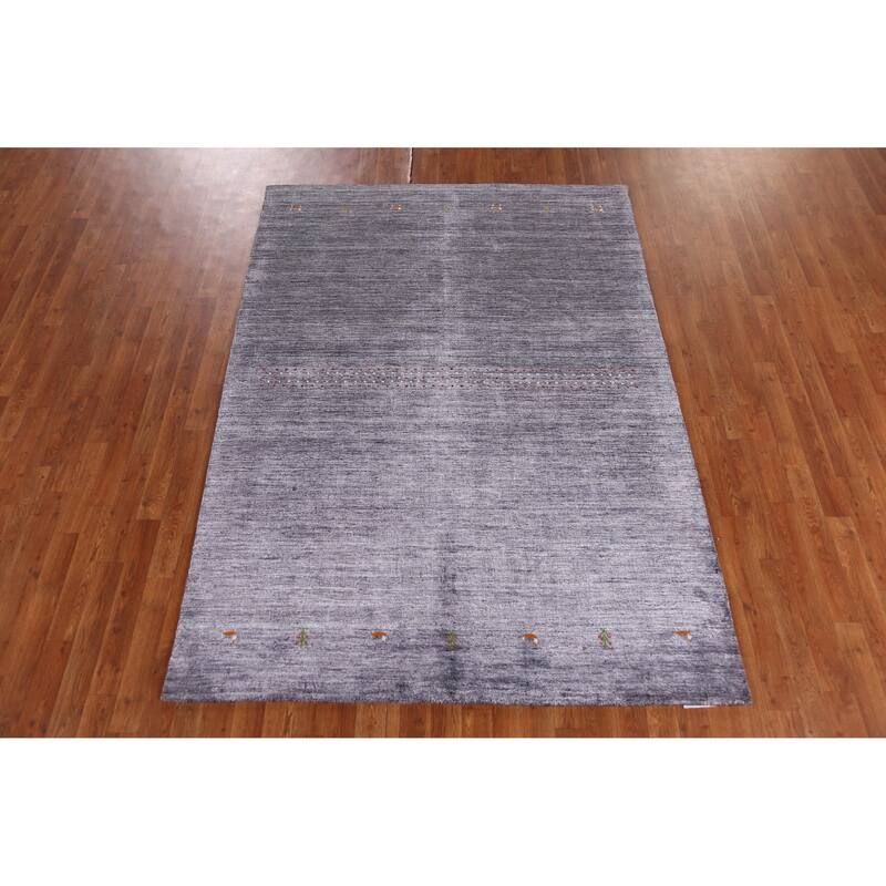 Hand Knotted Oriental 100% Wool Carpet Tribal Animal Pictorial Multi-Colored Gabbeh Area Rug - 7' 6'' X 5' 4''