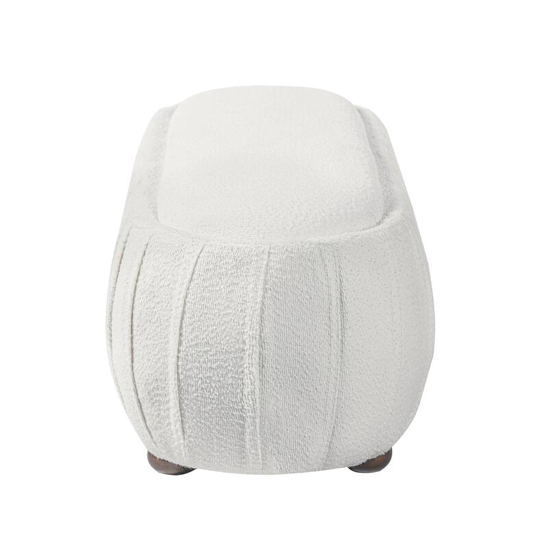 Christopher Knight Home - Curve Modern Upholstered Wooden Ottoman with Oval Design