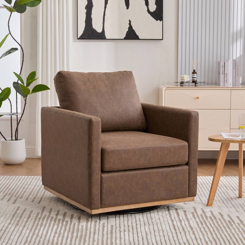 30.7"W Swivel Accent Chair Lounge Armchair Single Sofa Chair - Coffee