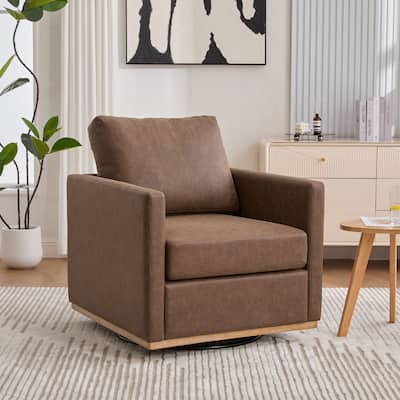30.7"W Upholstered Square Swivel Accent Chair and Comfy Accent Single Sofa Chair, 360 Degree Club Chair