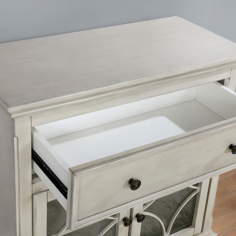 Luccas Transitional Antique White 32-inch Wood 2-Shelf Hallway Cabinet by Furniture of America