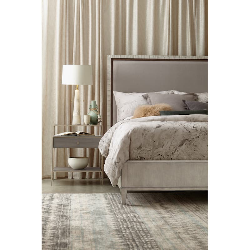Hooker Furniture Elixir Queen Walnut Upholstered Panel Bed Frame