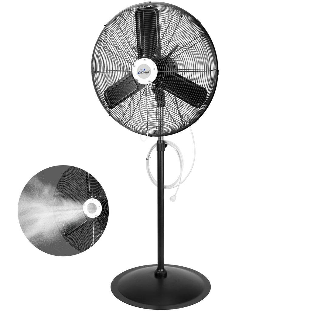 iLIVING 30" Pedestal Outdoor Oscillating Fan with Misting Kit 8400 CFM
