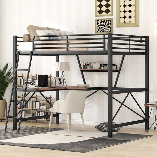 Little dreamer full metal loft bed with desk discount