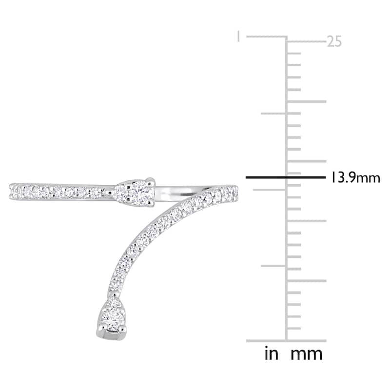 Miadora 1/4ct TDW Diamond Semi-Eternity Open Twist Ring in 14k White Gold