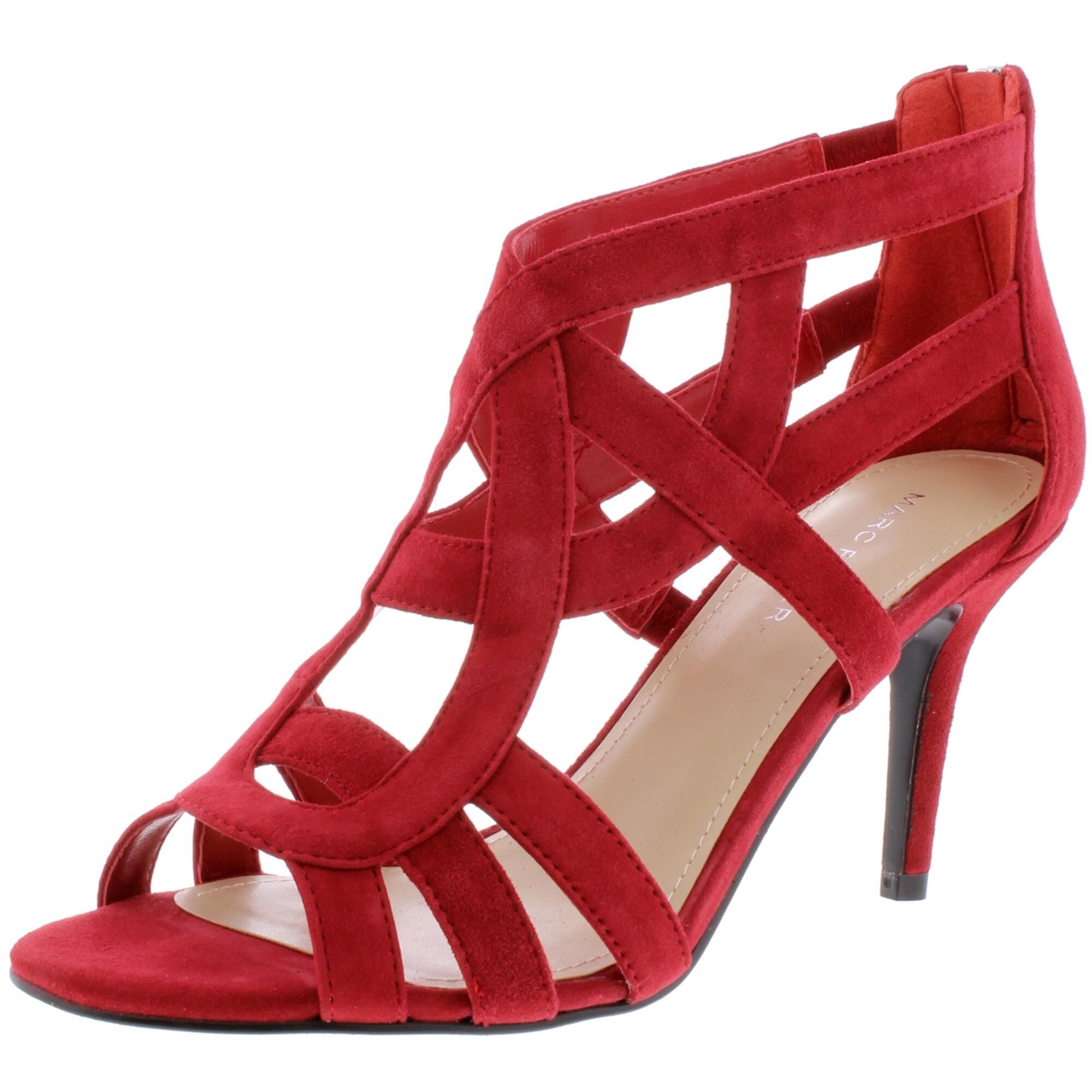 red evening sandals