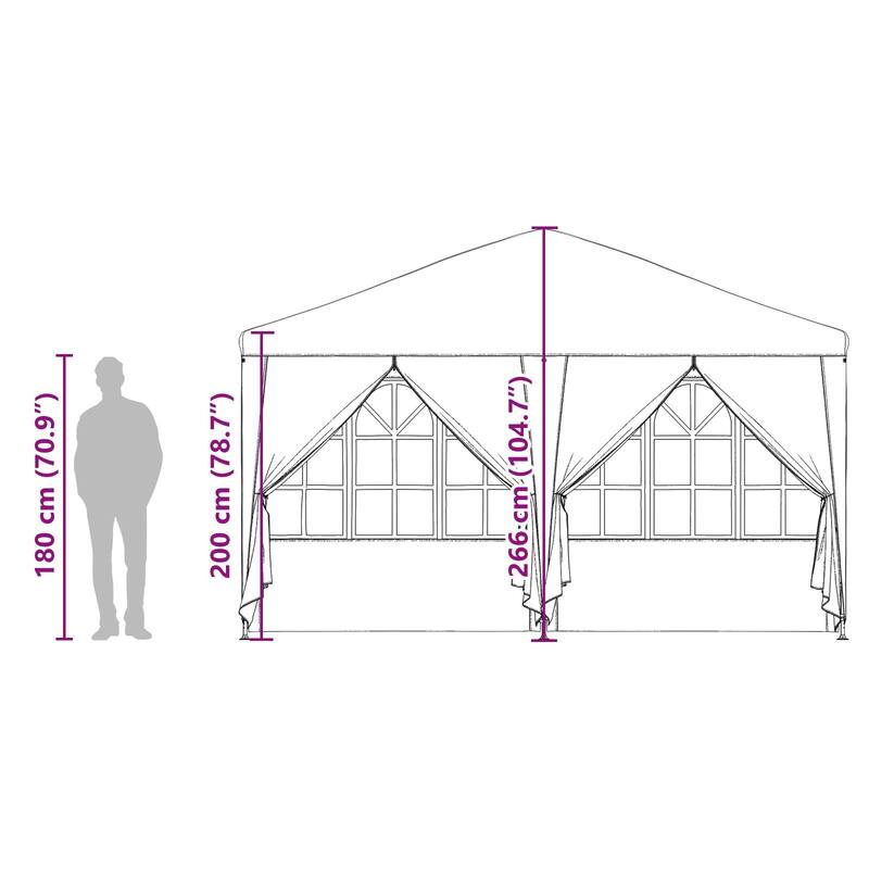 vidaXL Party Tent with 8 Sidewalls Blue 13.1x13.1 ft PE - 157.5 x 157.5 x 106.3 in