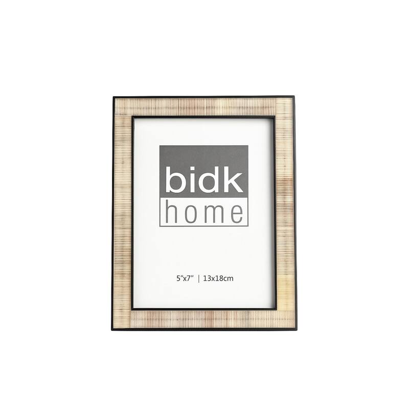 Rectangular Horn Picture Frame - for 5" x 7" Photo - Beige