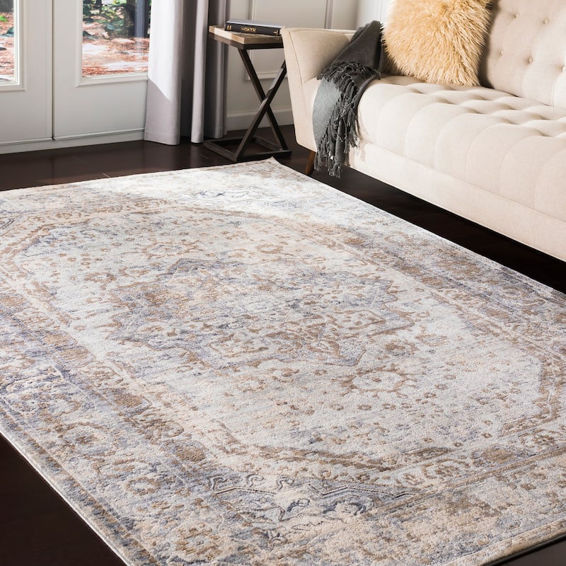 Artistic Weavers Edythe Vintage Medallion Grey Area Rug - 9' x 13'1" - Grey