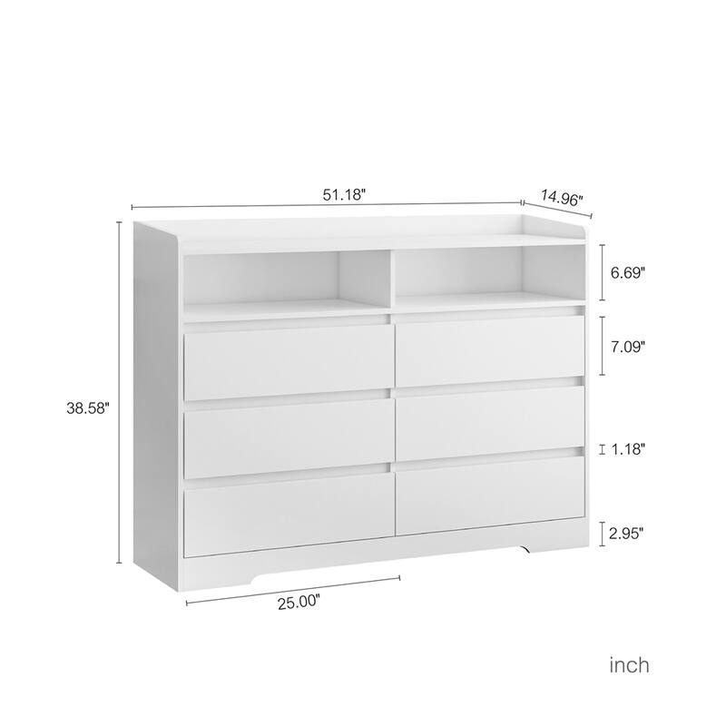 6 Drawer Dresser with LED Lights