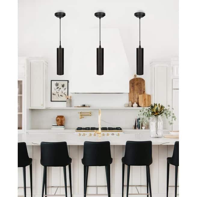 LED hanging light black island lights alloy steel pendant light