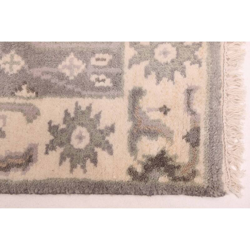 ECARPETGALLERY Hand-knotted Royal Oushak Grey Wool Rug - 2'6 x 12'0