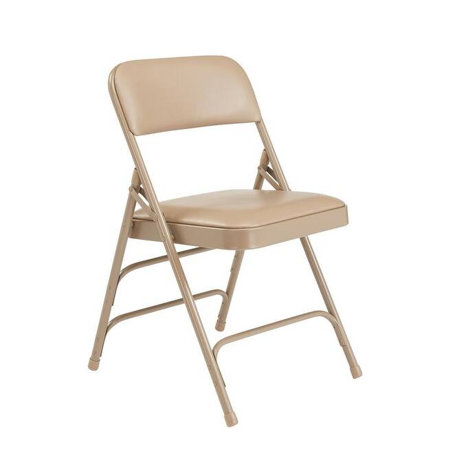 (4 Pack) NPS 1300 Series - Vinyl Upholstered - Premium Folding Chair - Beige