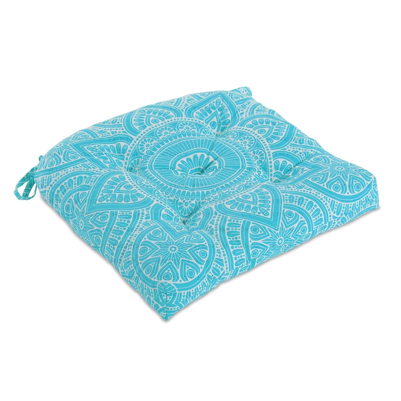 Handmade Cotton Chair Pads Cushion 16" Thick (Set of 2) Chair Pads with Ties