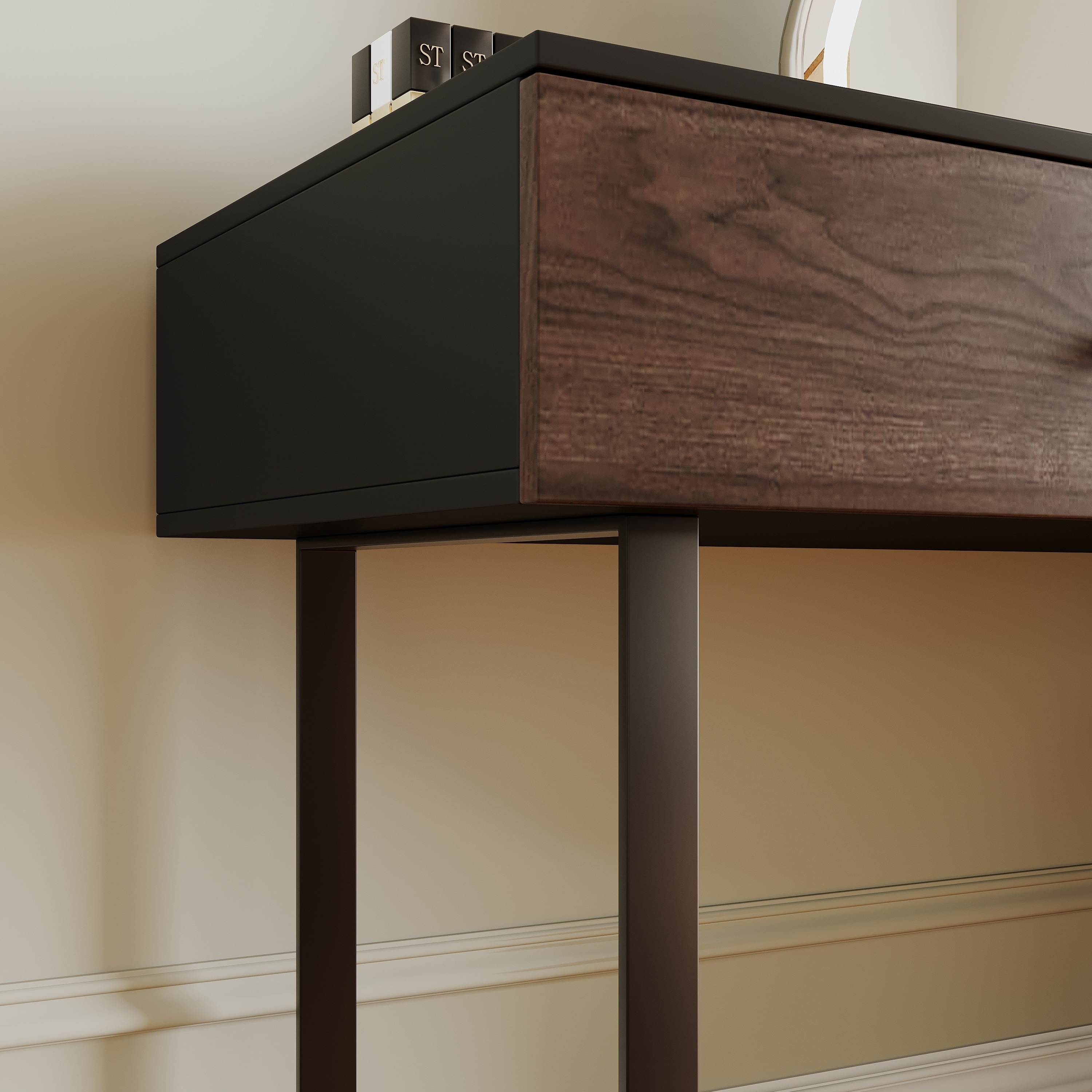 Extendable Makeup Vanity with 4 Drawers Swivelable L-shaped Corner Vanity Desk